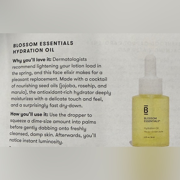 Blossom Essentials Hydration Oil Marula + Golden Jojoba 1.9oz NIB - Picture 7 of 7